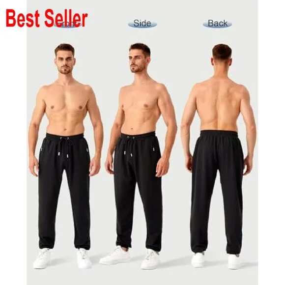 Men's Slim Fit Joggers with Zipper Pockets Athletic Workout Sweatpants